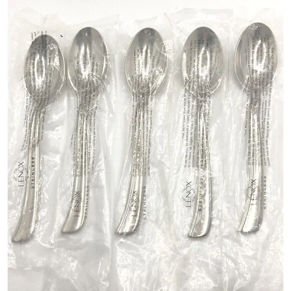 Lenox Simply Fine Twist 5 Piece Teaspoon Set 18/10 Stainless Vietnam New - Picture 9 of 9